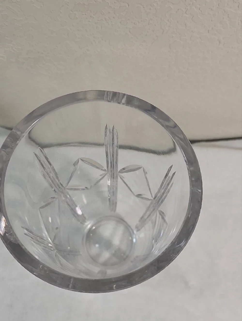 Vintage Crystal Cut Glass Vase Geometric Cuts Over 5 Pounds 11